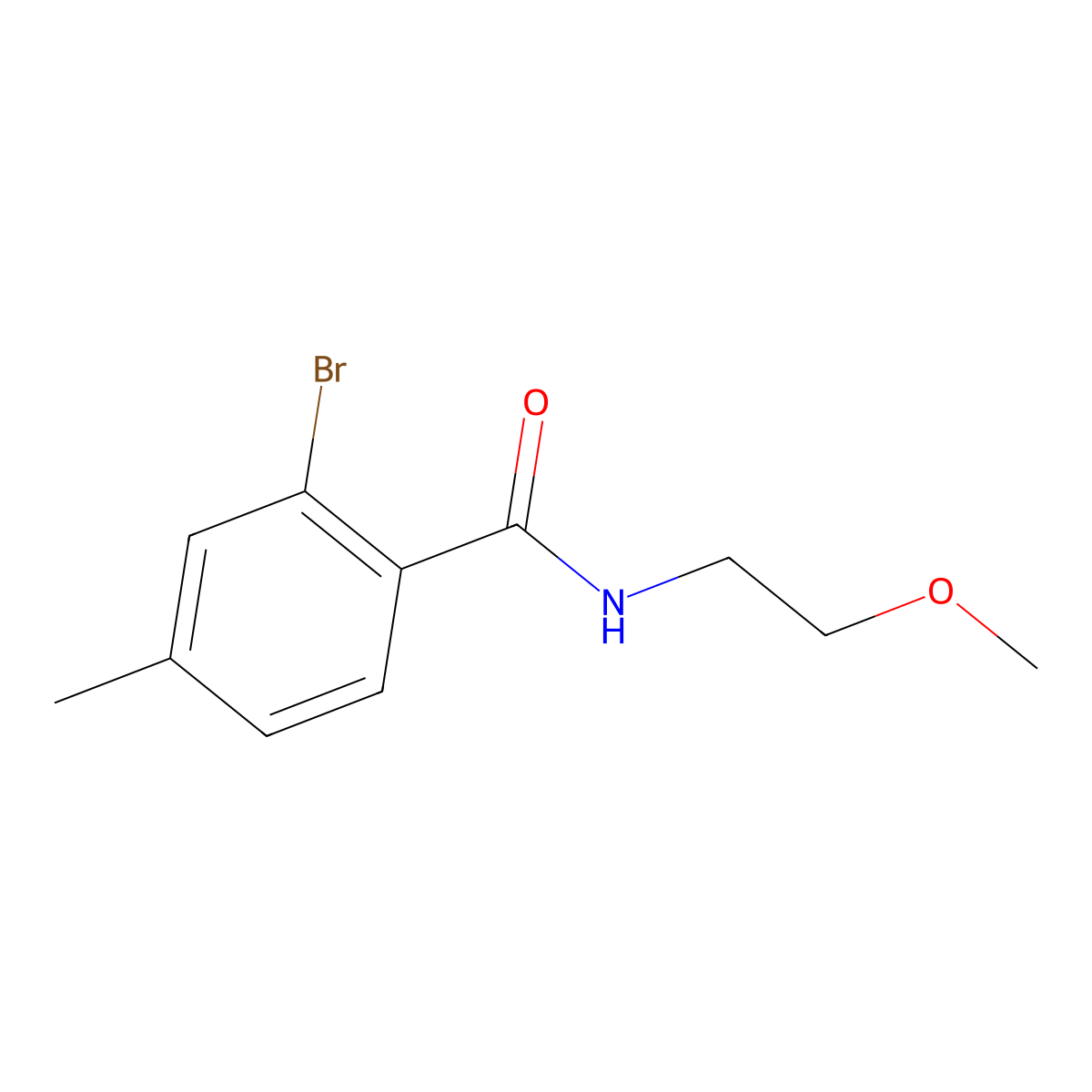 2-Bromo-N-(2-methoxyethyl)-4-methylbenzamide molecular structure, CAS 1551435-76-7