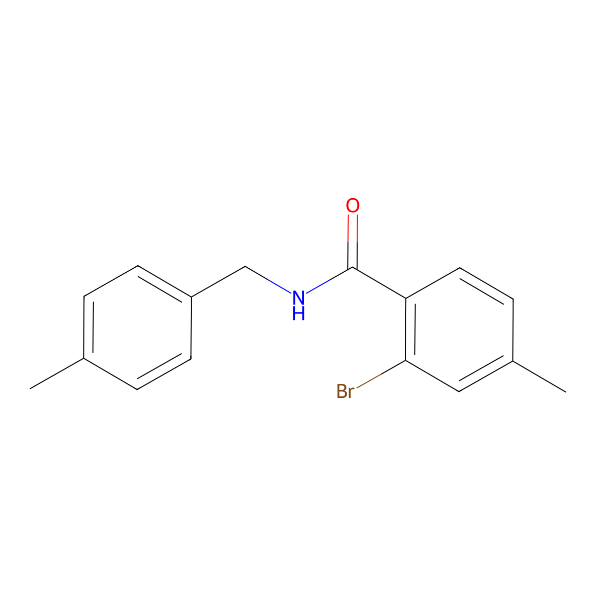 2-Bromo-4-methyl-N-[(4-methylphenyl)methyl]benzamide molecular structure, CAS 1551436-10-2
