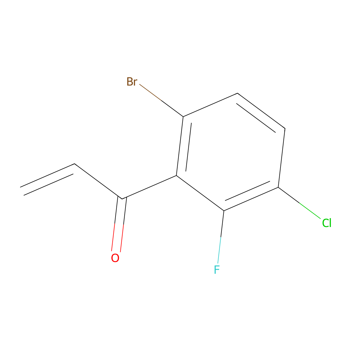 1-(6-Bromo-3-chloro-2-fluorophenyl)prop-2-en-1-one molecular structure, CAS 1551460-71-9