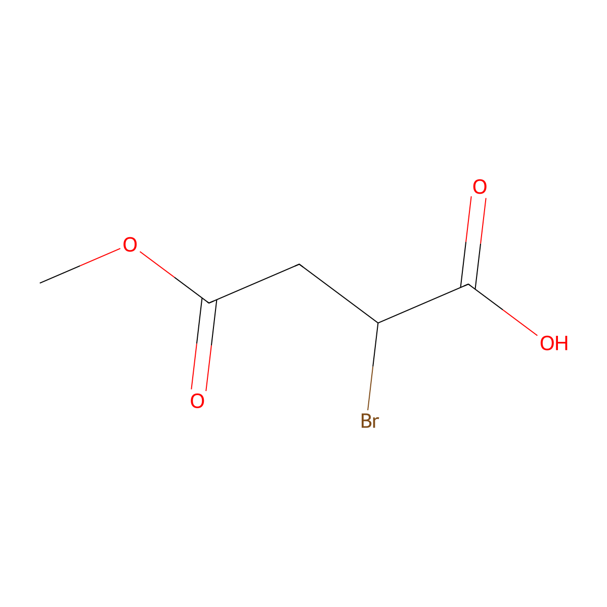 (2S)-2-bromo-4-methoxy-4-oxobutanoic acid molecular structure, CAS 155148-23-5