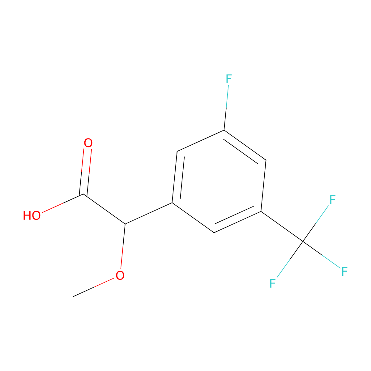 2-[3-Fluoro-5-(trifluoromethyl)phenyl]-2-methoxyacetic acid molecular structure, CAS 1551480-95-5