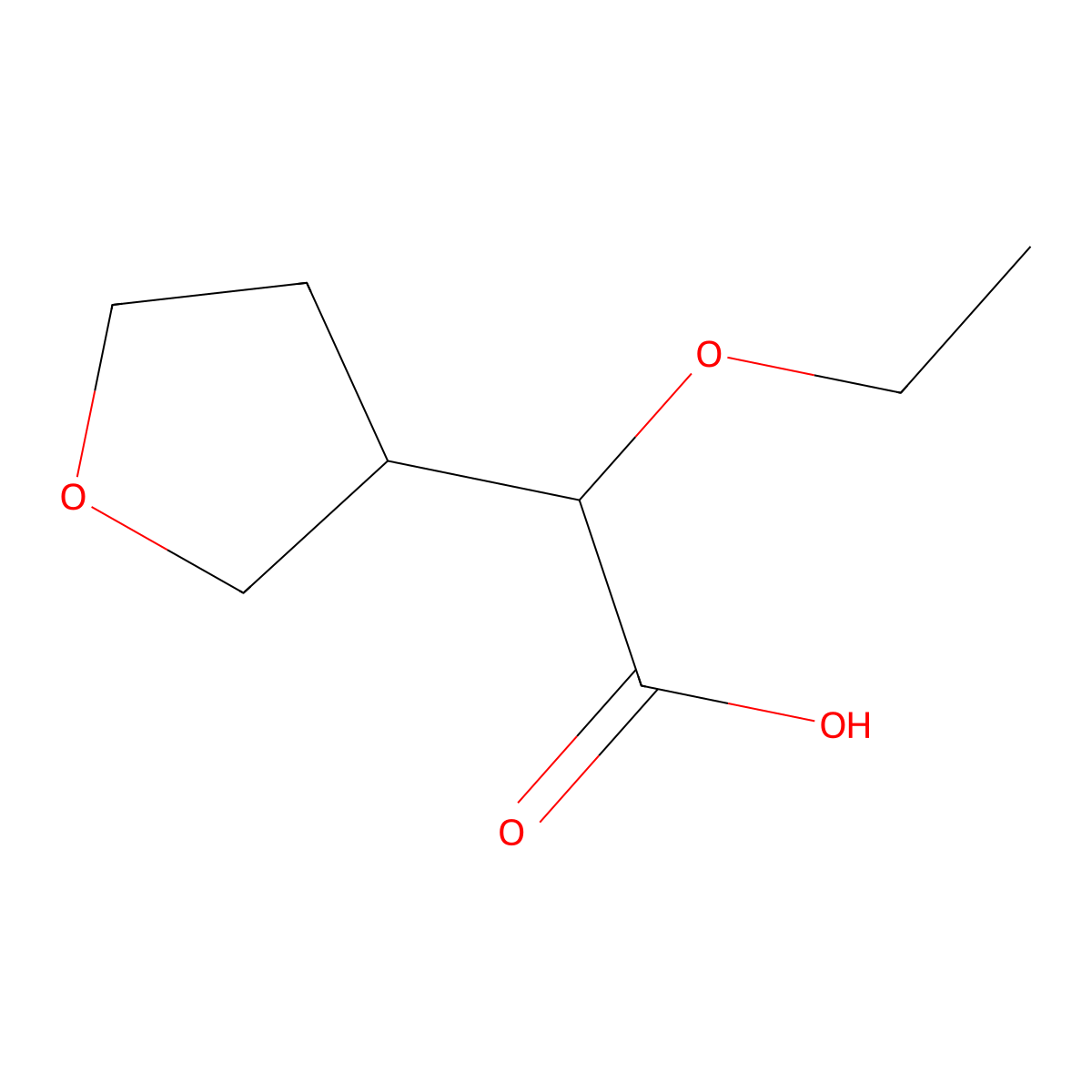 2-Ethoxy-2-(oxolan-3-yl)acetic acid molecular structure, CAS 1551481-37-8