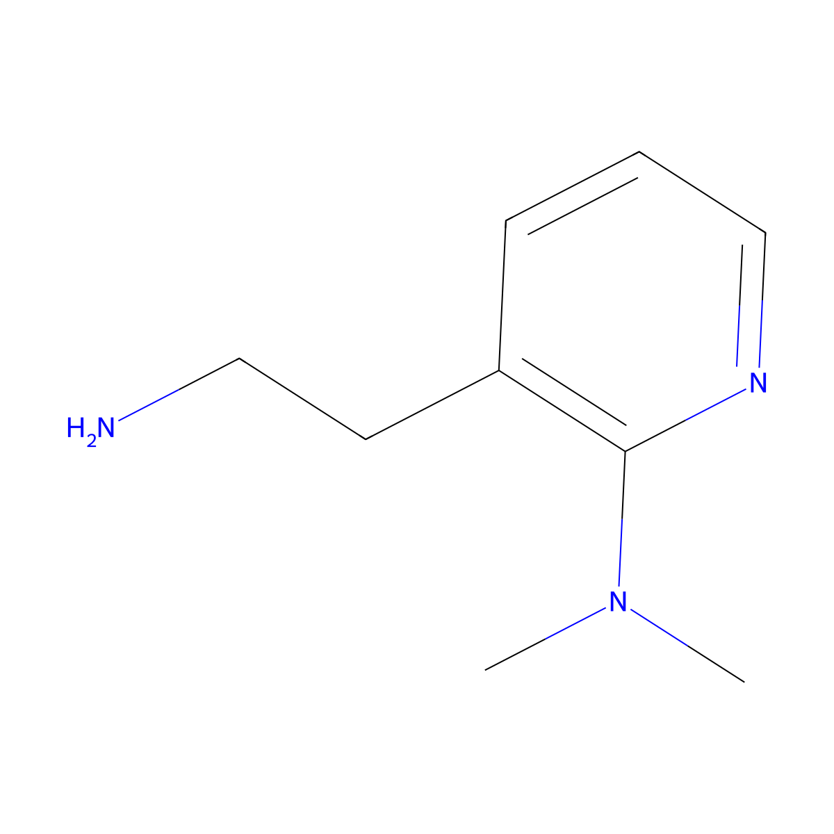 3-(2-Aminoethyl)-N,N-dimethylpyridin-2-amine molecular structure, CAS 1551492-51-3