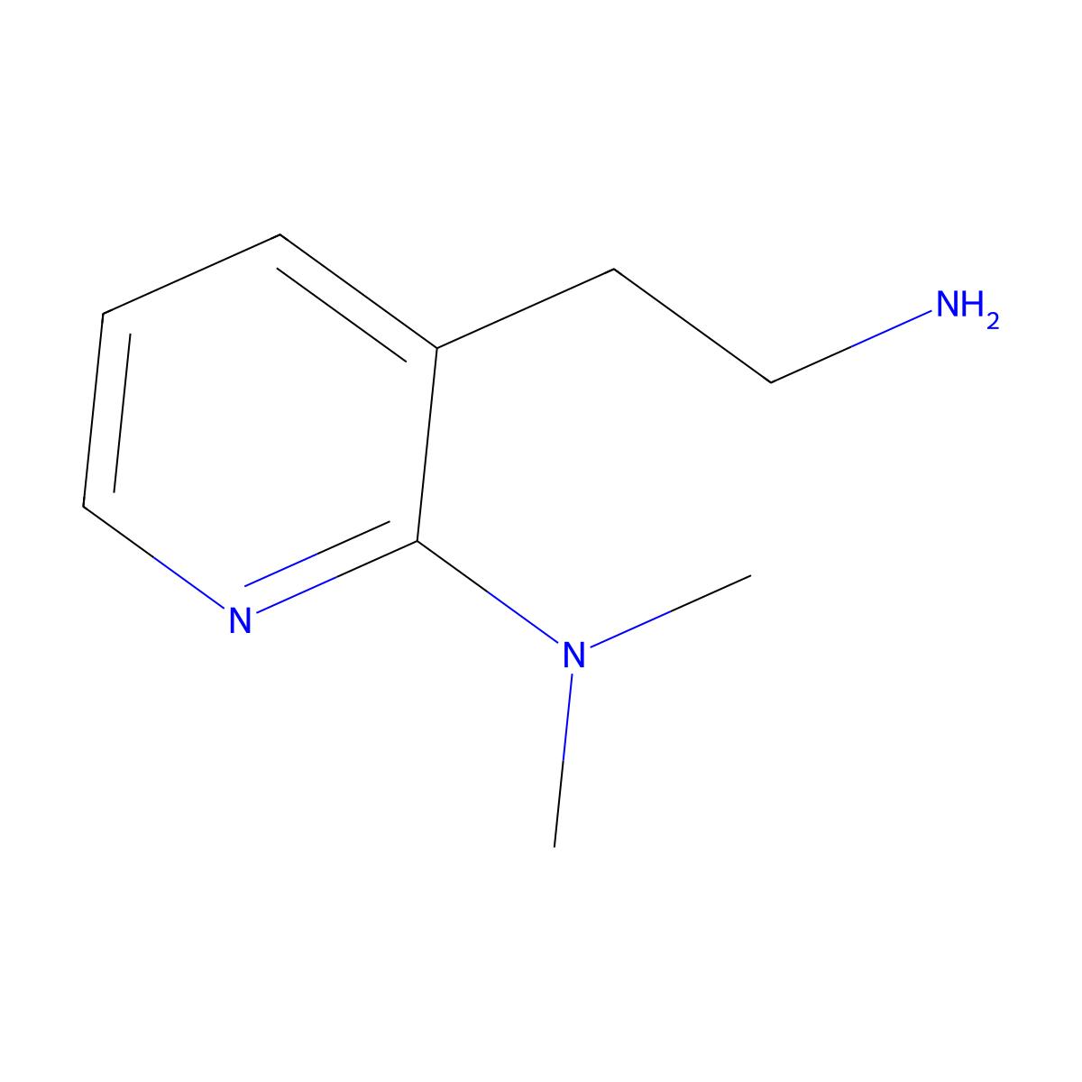 3-(2-Aminoethyl)-N,N-dimethylpyridin-2-amine molecular structure, CAS 1551492-51-3