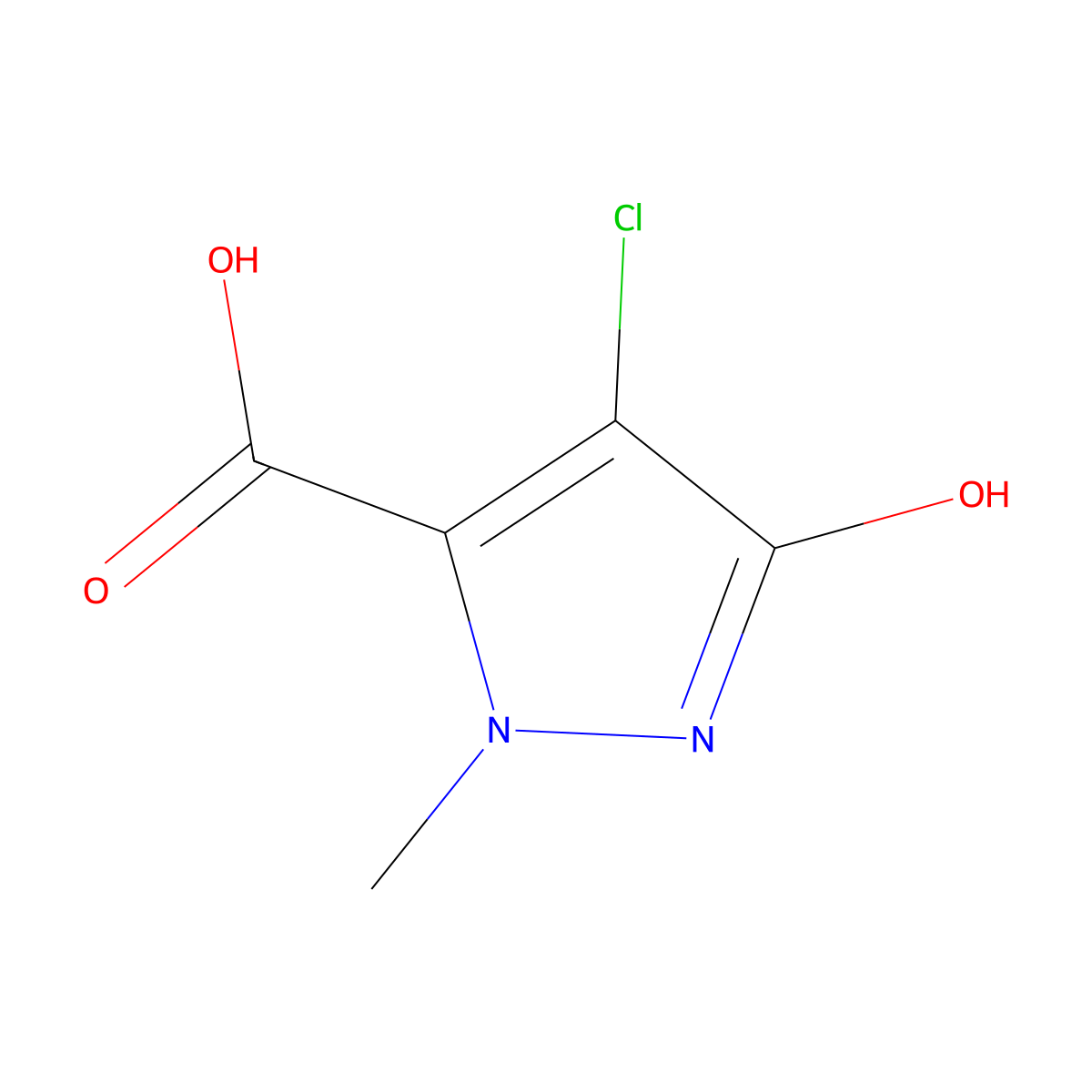 4-Chloro-3-hydroxy-1-methyl-1H-pyrazole-5-carboxylic acid molecular structure, CAS 1551493-58-3