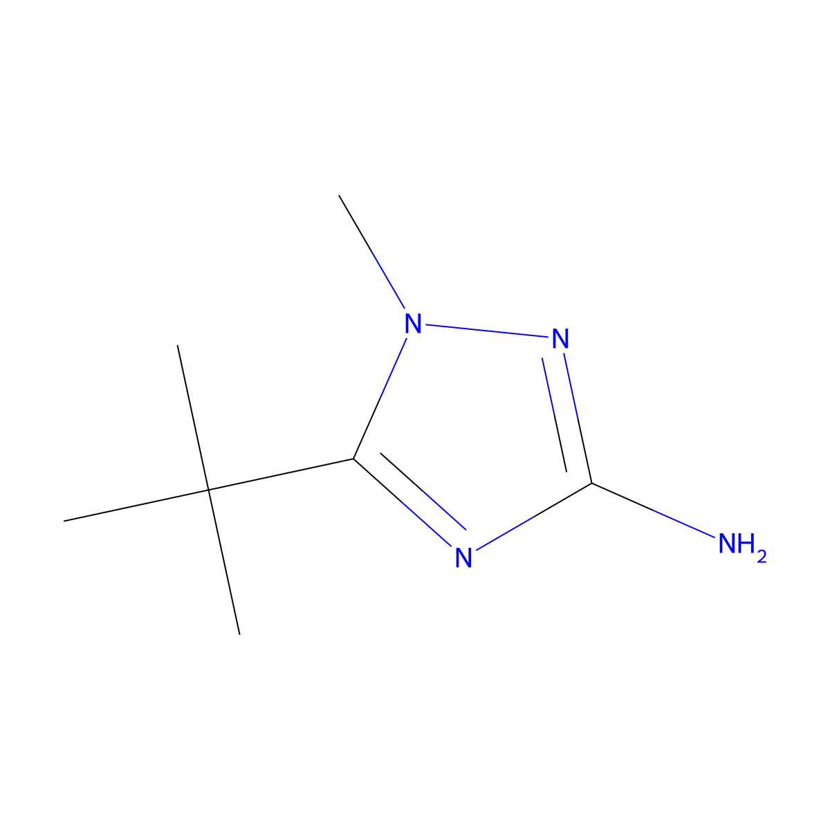 5-tert-butyl-1-methyl-1H-1,2,4-triazol-3-amine molecular structure, CAS 1551494-82-6