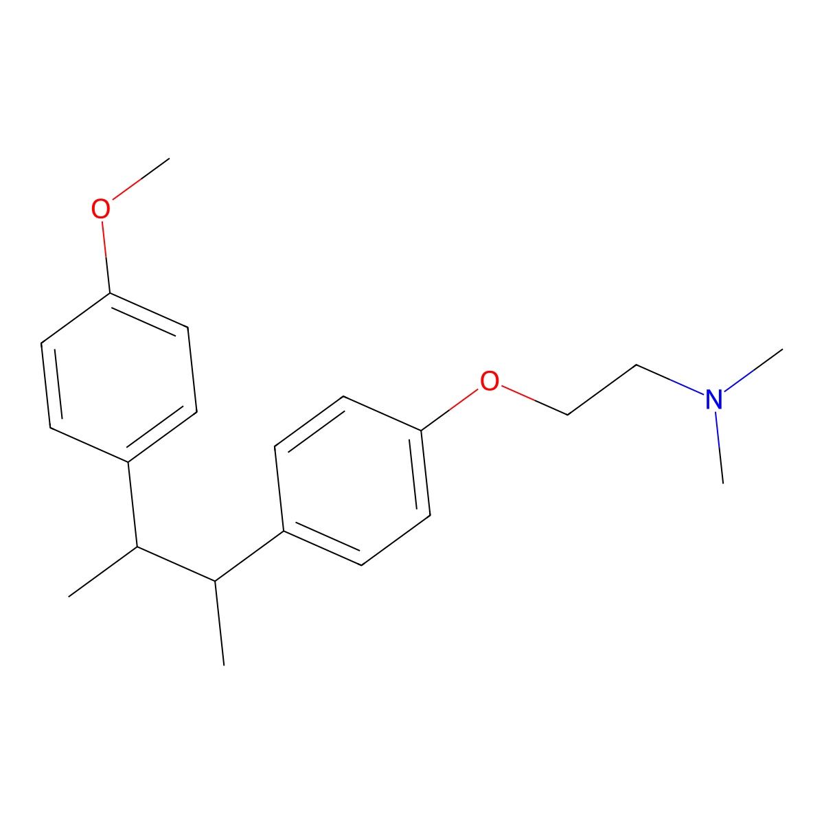 erythro-2-(p-(alpha,beta-Dimethyl-p-methoxyphenethyl)phenoxy)-N,N-dimethylethylamine molecular structure, CAS 15515-43-2