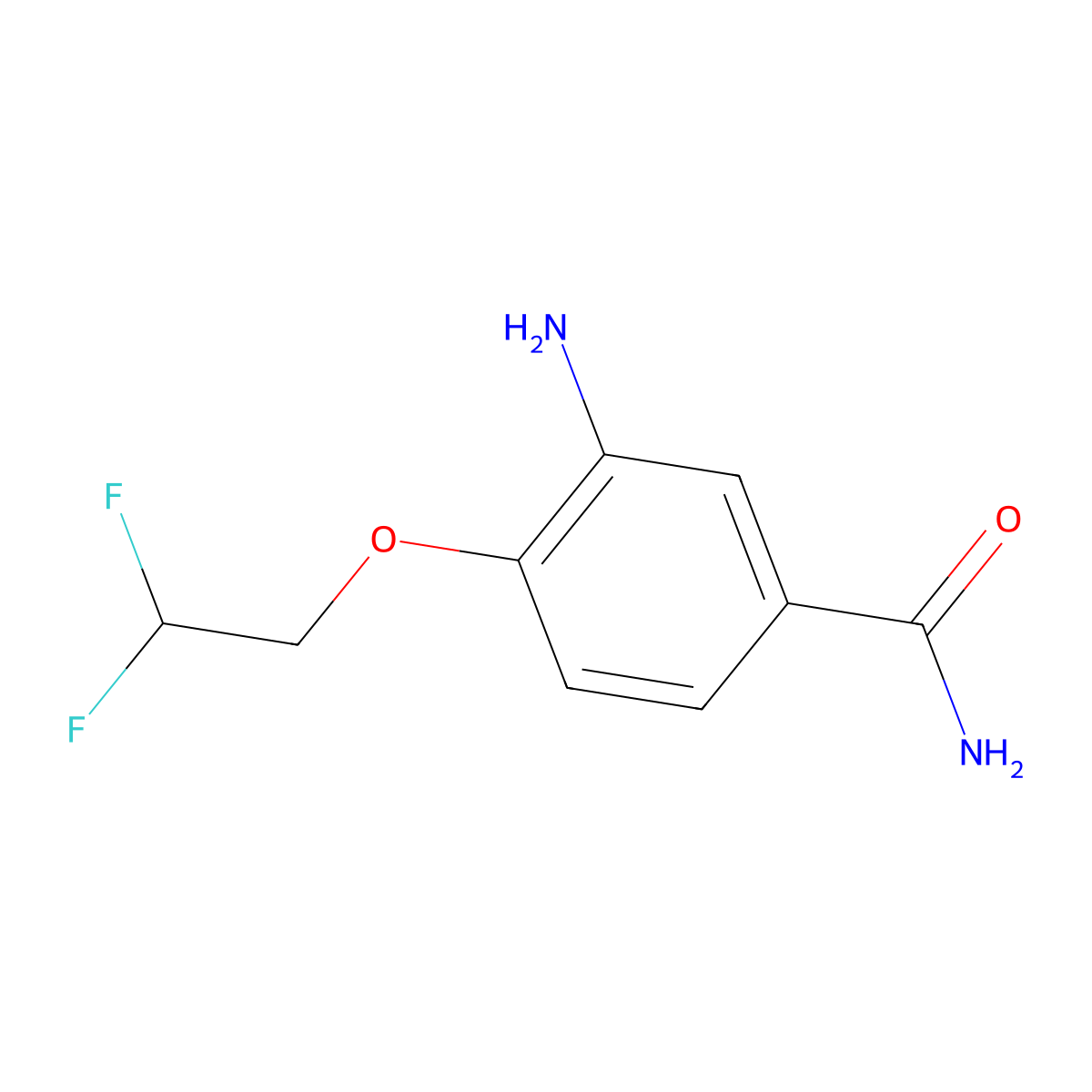 3-Amino-4-(2,2-difluoroethoxy)benzamide molecular structure, CAS 1551503-09-3