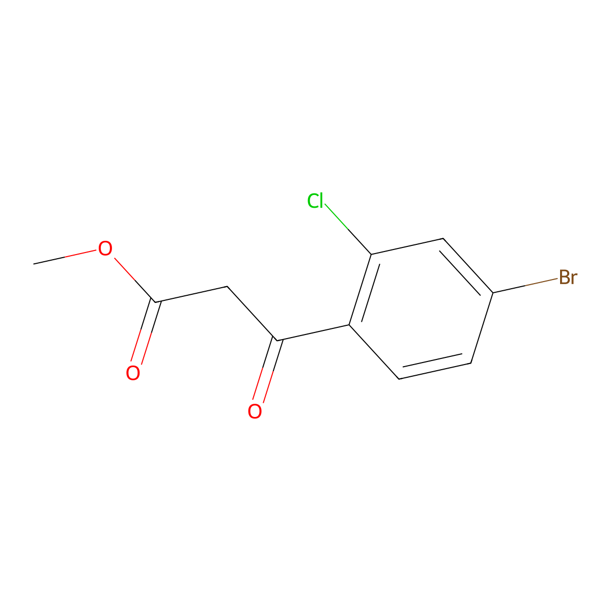 Methyl 3-(4-bromo-2-chlorophenyl)-3-oxopropanoate molecular structure, CAS 1551504-94-9