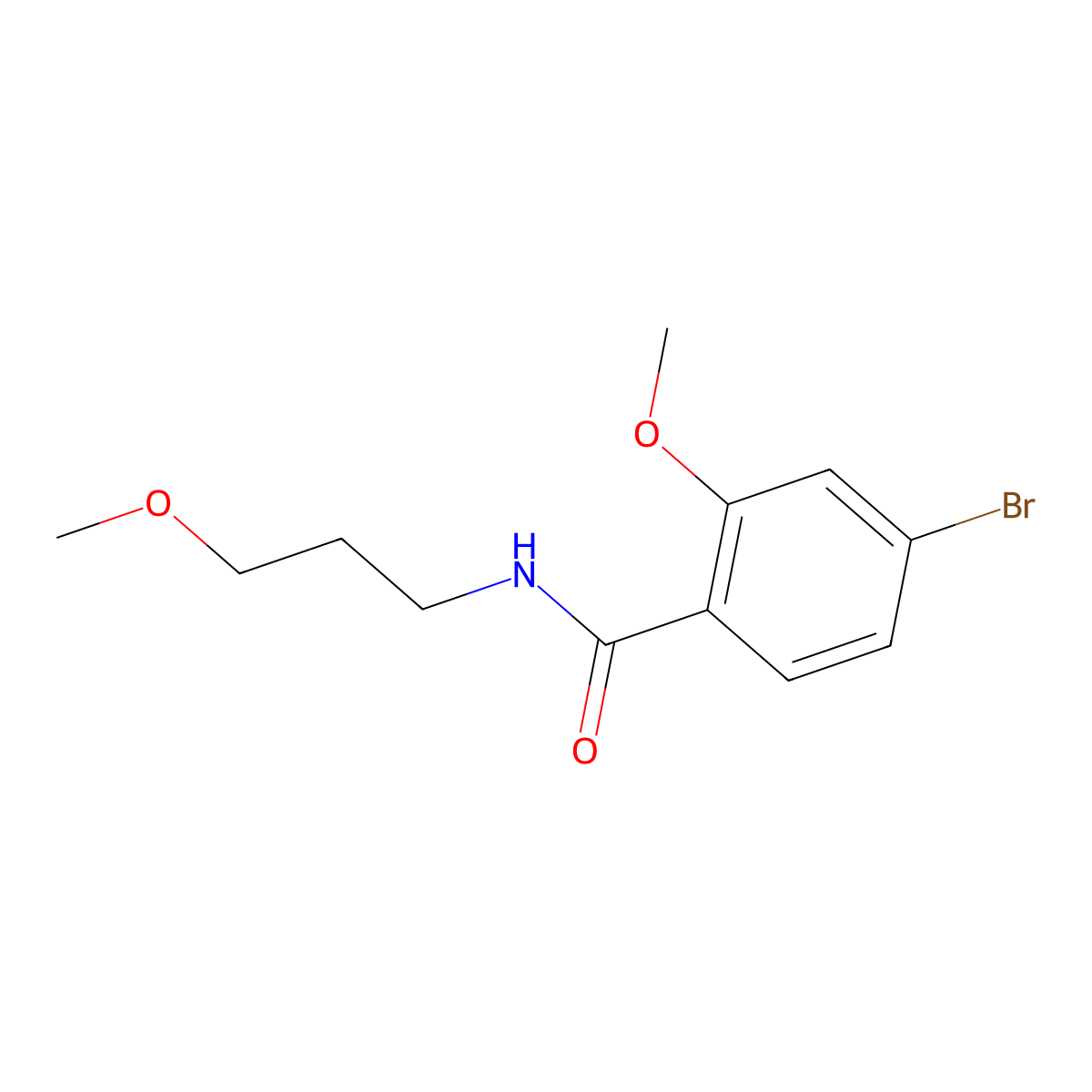 4-Bromo-2-methoxy-N-(3-methoxypropyl)benzamide molecular structure, CAS 1551541-94-6