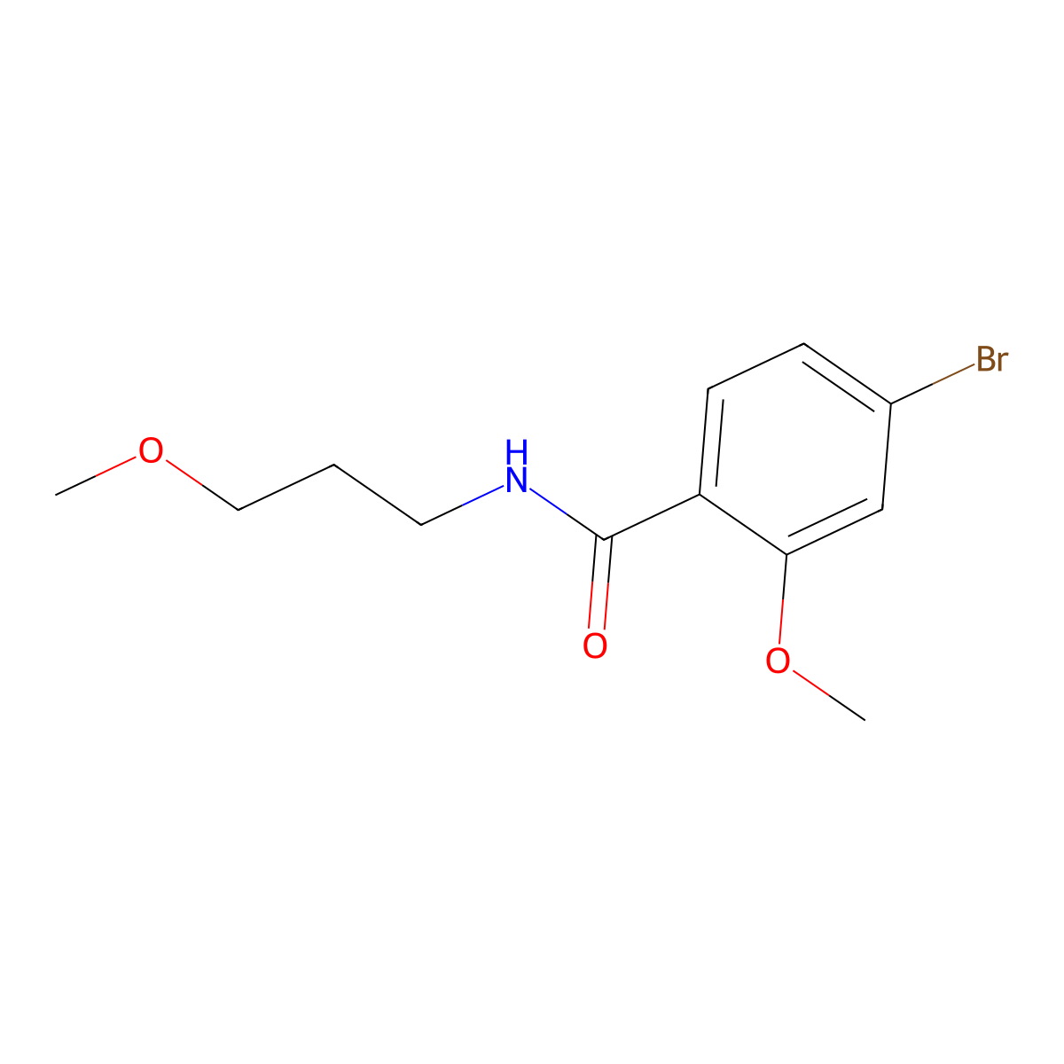 4-Bromo-2-methoxy-N-(3-methoxypropyl)benzamide molecular structure, CAS 1551541-94-6