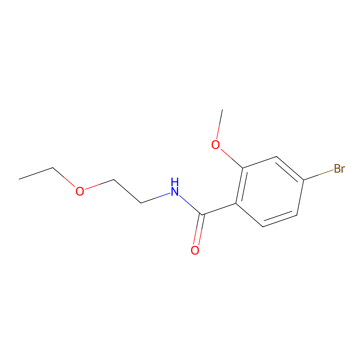 4-Bromo-N-(2-ethoxyethyl)-2-methoxybenzamide molecular structure, CAS 1551542-15-4