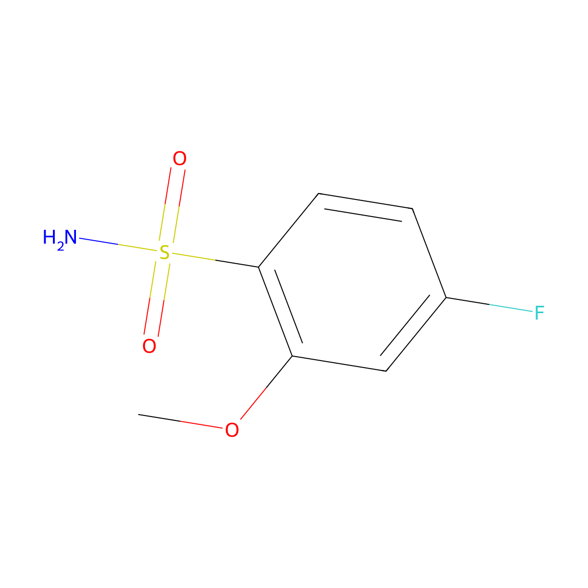 4-Fluoro-2-methoxybenzene-1-sulfonamide molecular structure, CAS 1551552-60-3