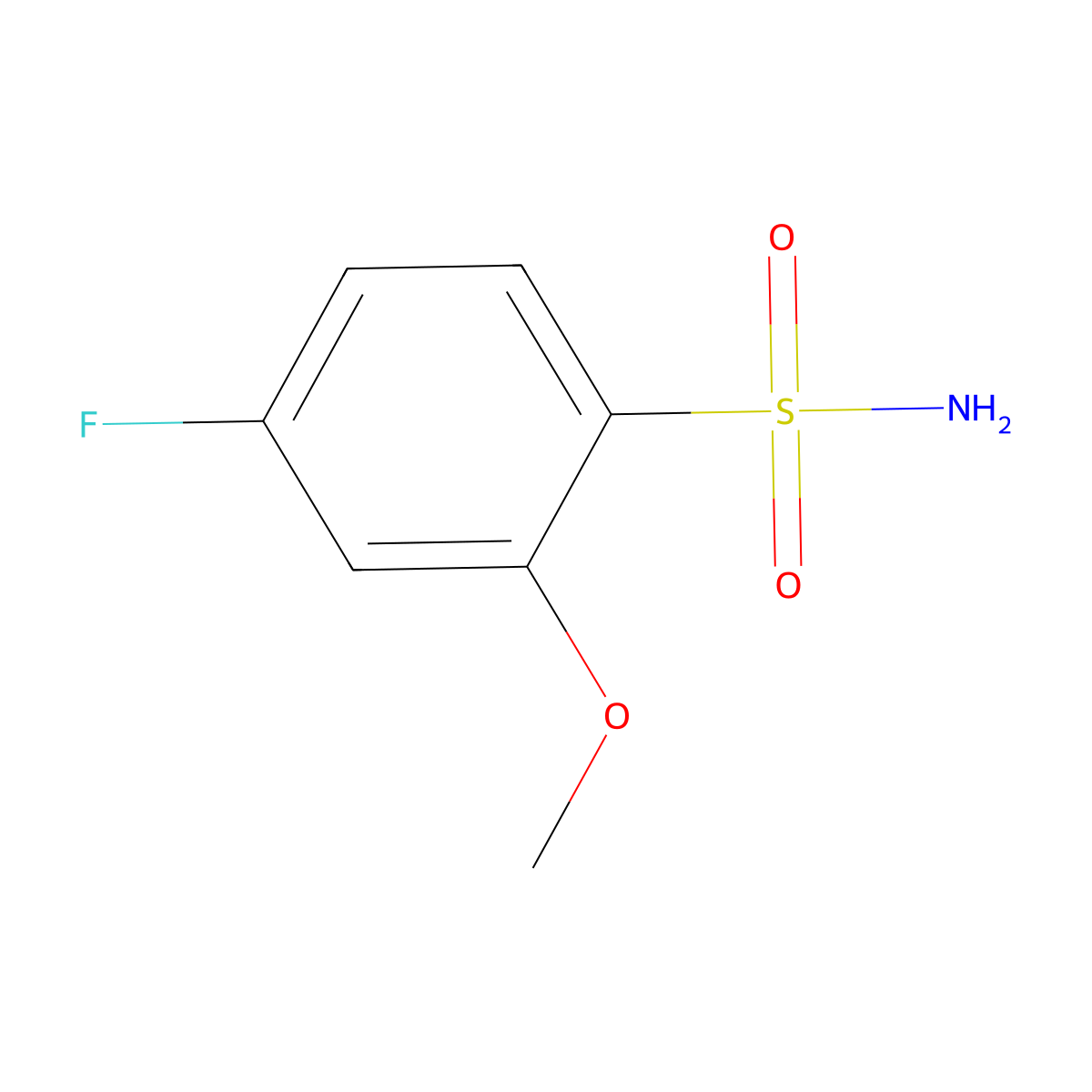 4-Fluoro-2-methoxybenzene-1-sulfonamide molecular structure, CAS 1551552-60-3