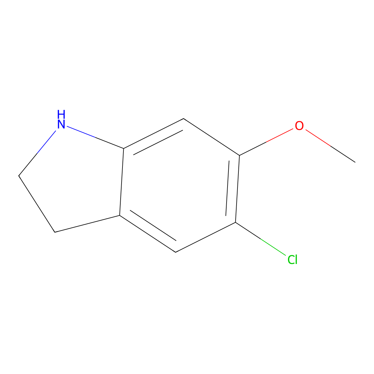 5-Chloro-6-methoxyindoline molecular structure, CAS 1551556-04-7