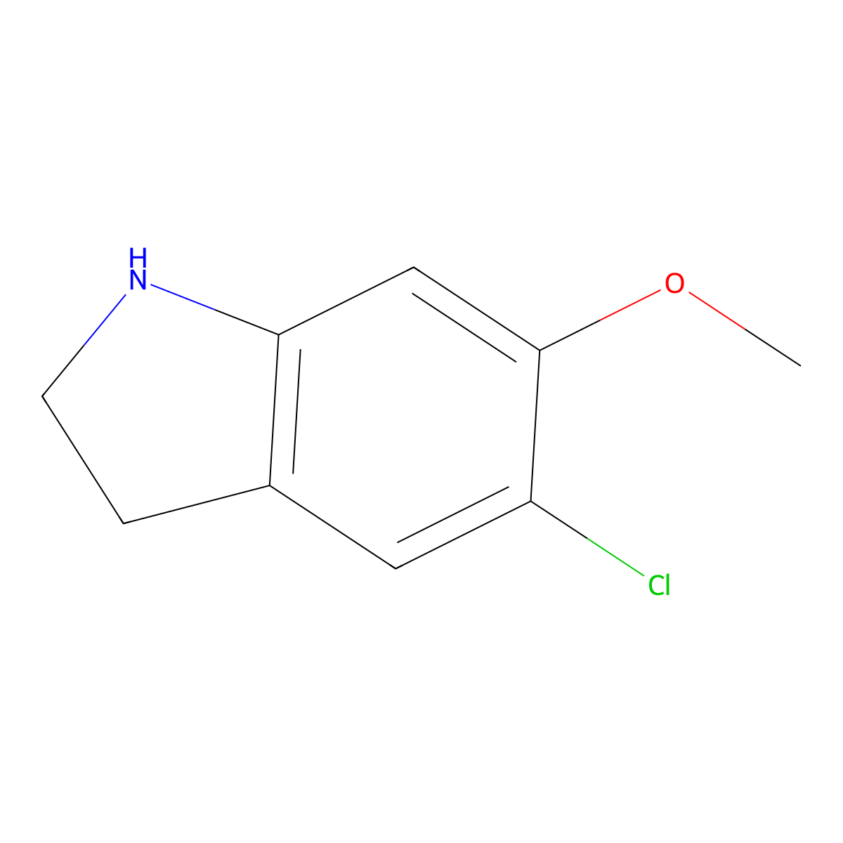 5-Chloro-6-methoxyindoline molecular structure, CAS 1551556-04-7