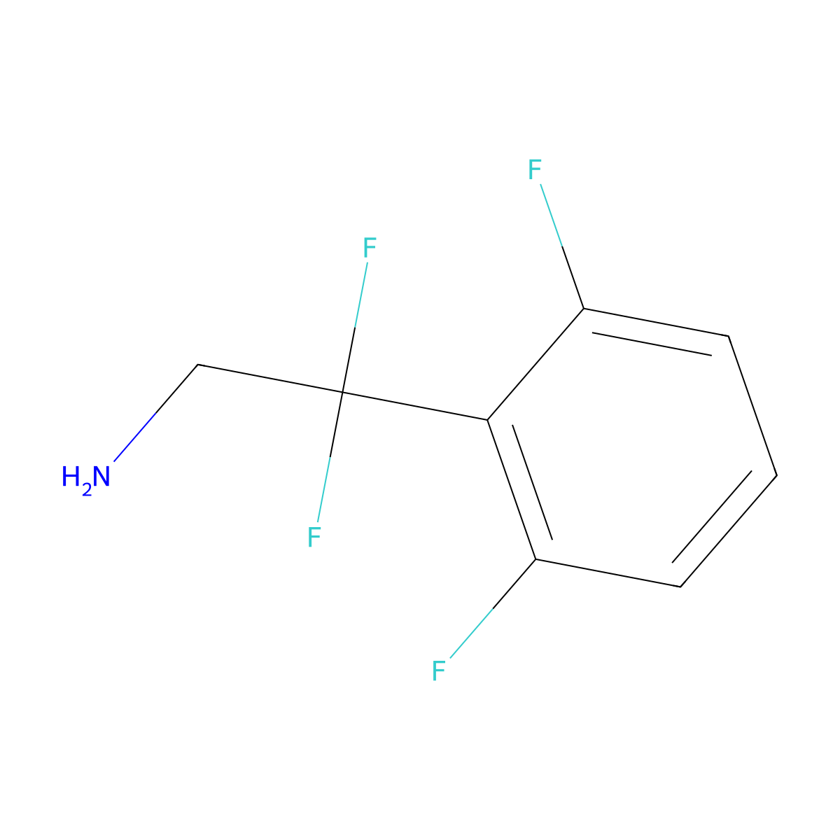 2-(2,6-Difluorophenyl)-2,2-difluoroethan-1-amine molecular structure, CAS 1551599-02-0