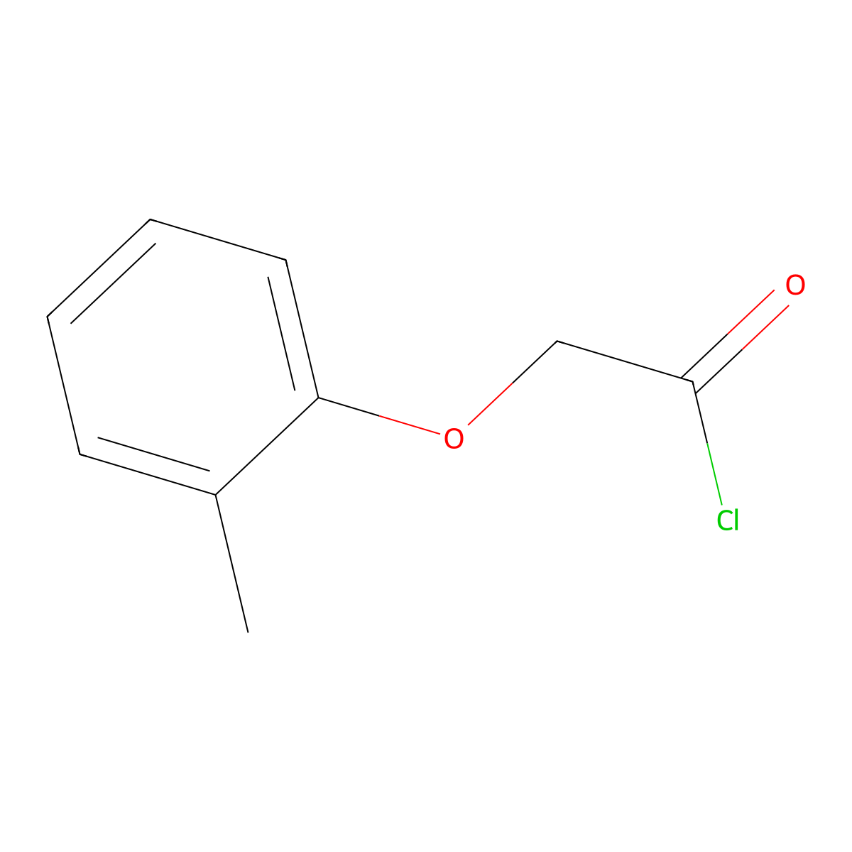 (2-Methylphenoxy)acetyl chloride molecular structure, CAS 15516-43-5
