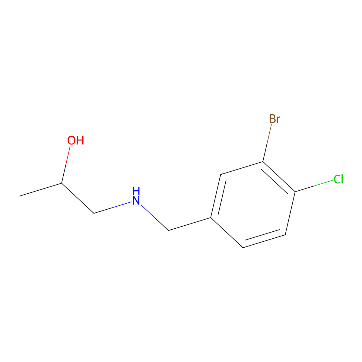 1-{[(3-Bromo-4-chlorophenyl)methyl]amino}propan-2-ol molecular structure, CAS 1551600-68-0