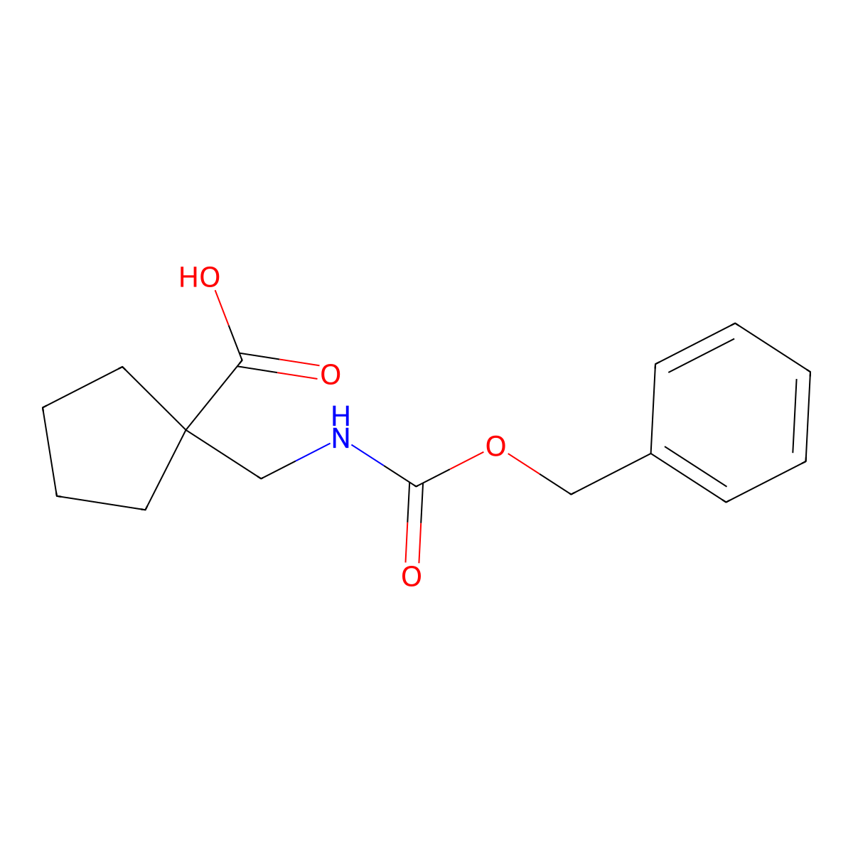 1-({[(Benzyloxy)carbonyl]amino}methyl)cyclopentane-1-carboxylic acid molecular structure, CAS 1551609-92-7