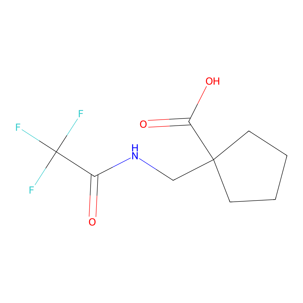 1-[(Trifluoroacetamido)methyl]cyclopentane-1-carboxylic acid molecular structure, CAS 1551610-31-1