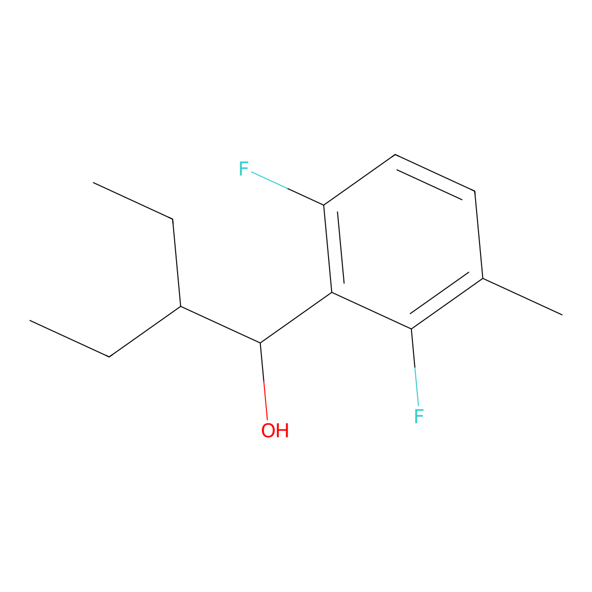 alpha-(1-Ethylpropyl)-2,6-difluoro-3-methylbenZenemethanol molecular structure, CAS 1551632-08-6