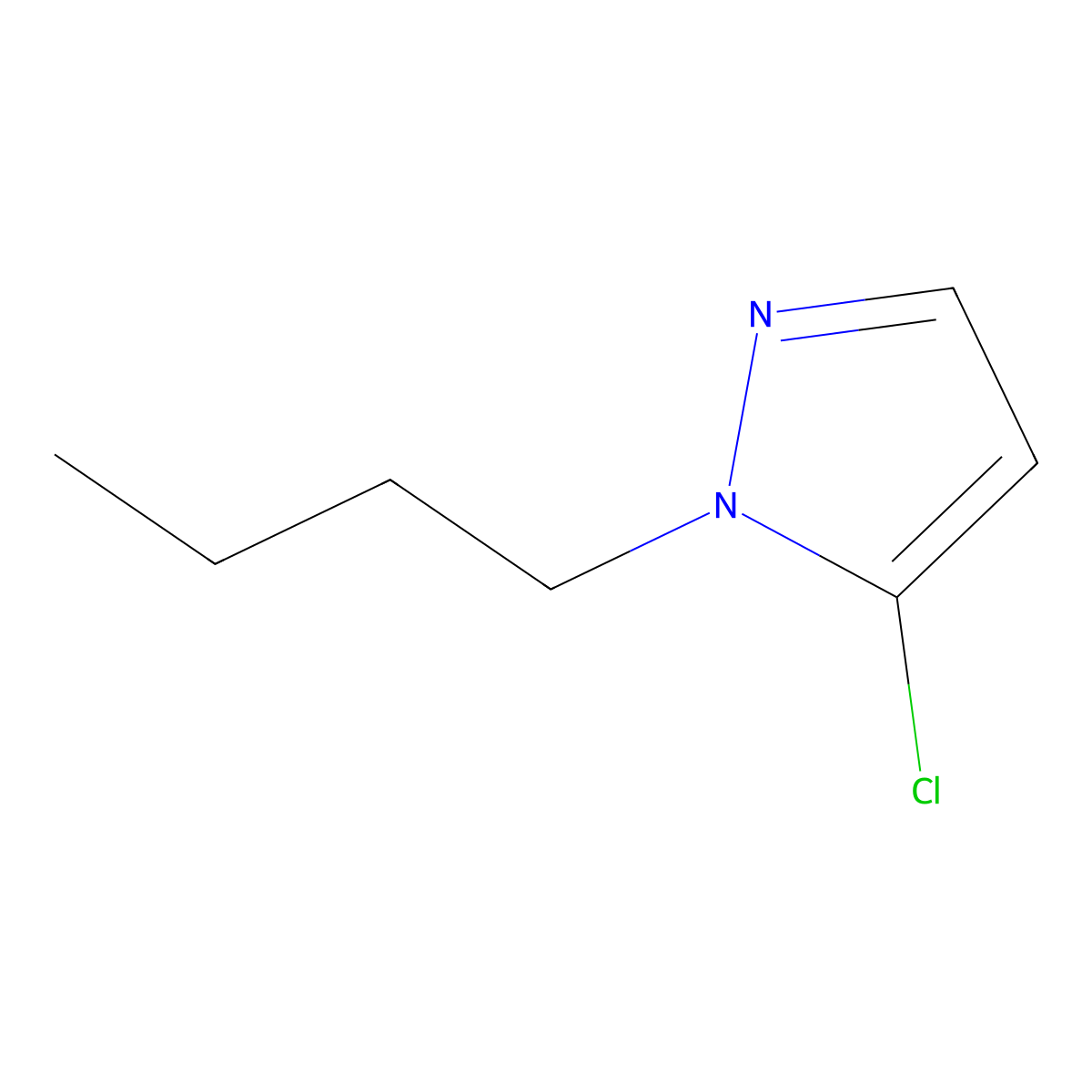1-butyl-5-chloro-1H-pyrazole molecular structure, CAS 1551657-96-5