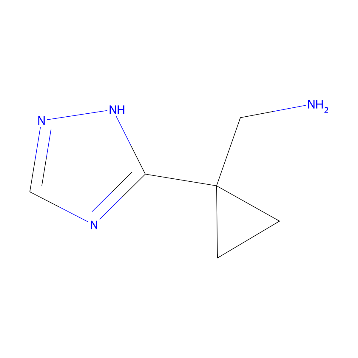 1-[1-(1H-1,2,4-triazol-3-yl)cyclopropyl]methanamine molecular structure, CAS 1551665-68-9