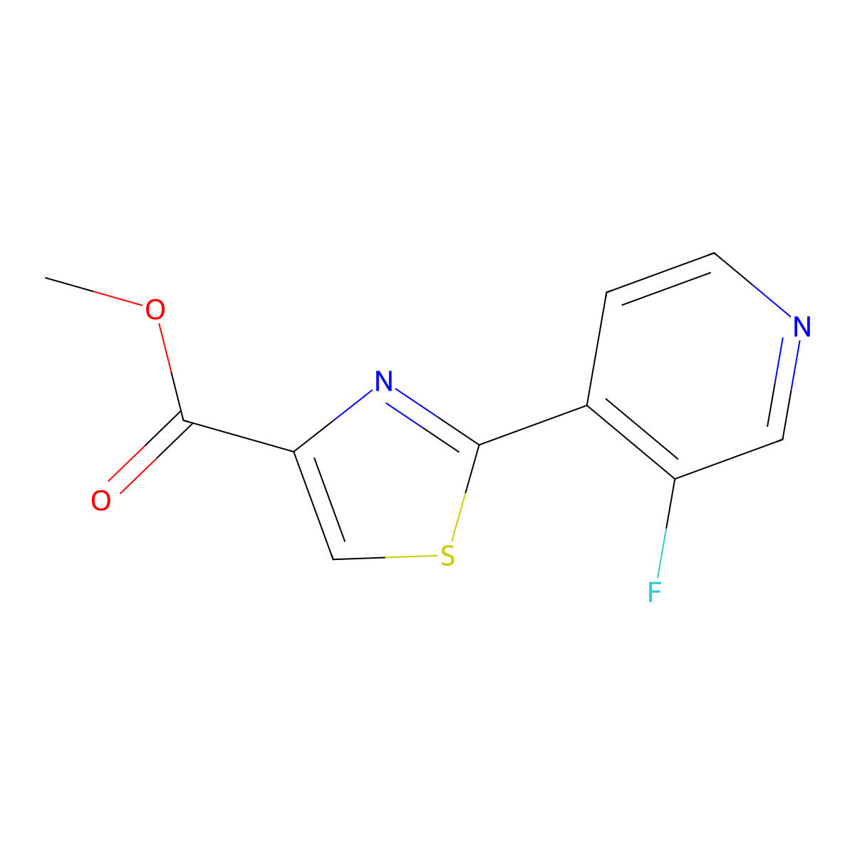 Methyl 2-(3-Fluoropyridin-4-yl)thiazole-4-carboxylate molecular structure, CAS 1551674-22-6