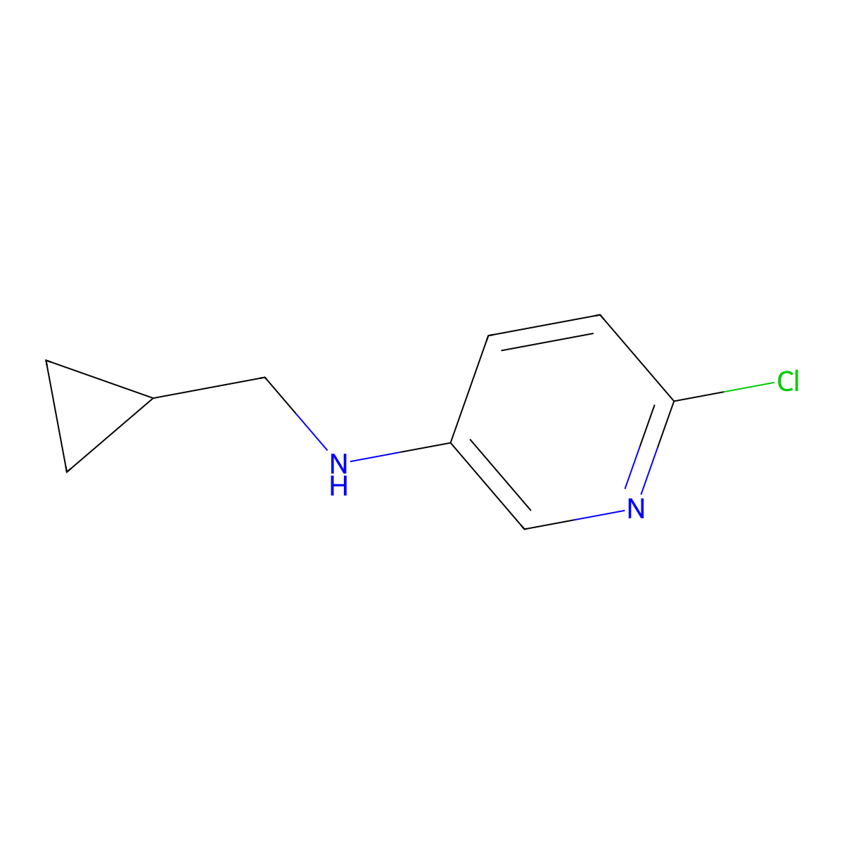 6-chloro-N-(cyclopropylmethyl)pyridin-3-amine molecular structure, CAS 1551681-28-7