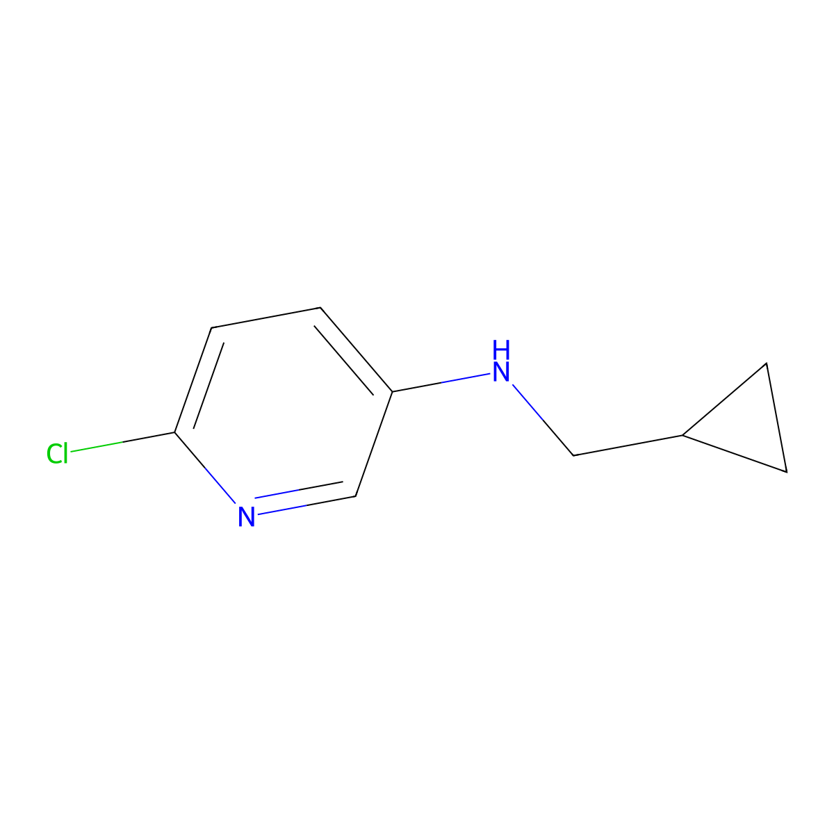 6-chloro-N-(cyclopropylmethyl)pyridin-3-amine molecular structure, CAS 1551681-28-7
