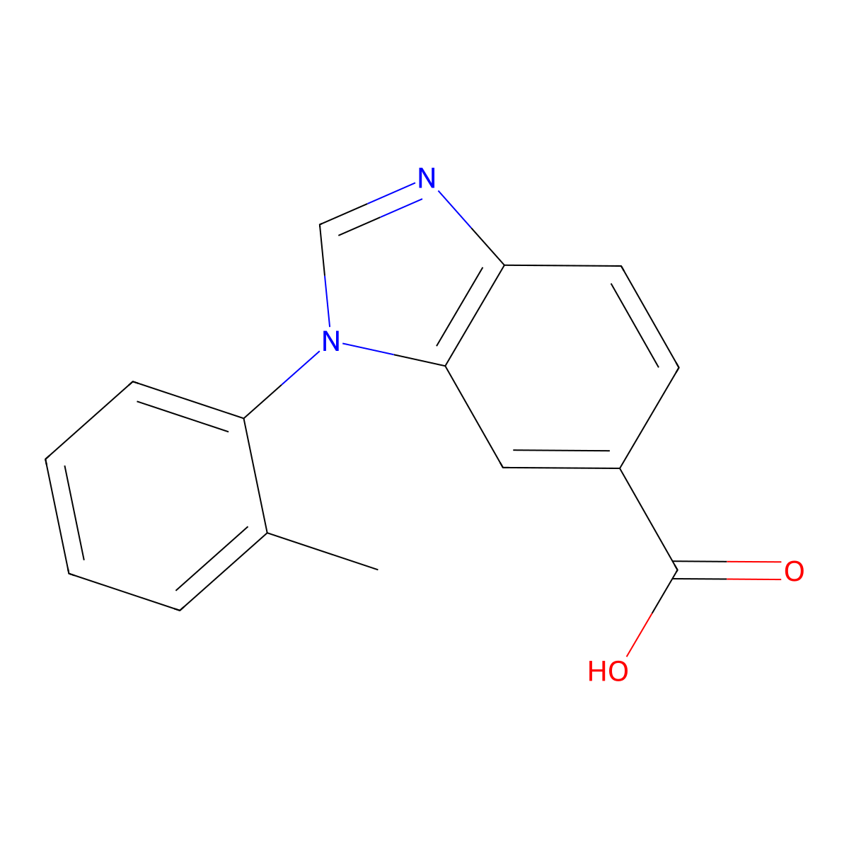 1-(2-methylphenyl)-1H-1,3-benzodiazole-6-carboxylic acid molecular structure, CAS 1551711-18-2