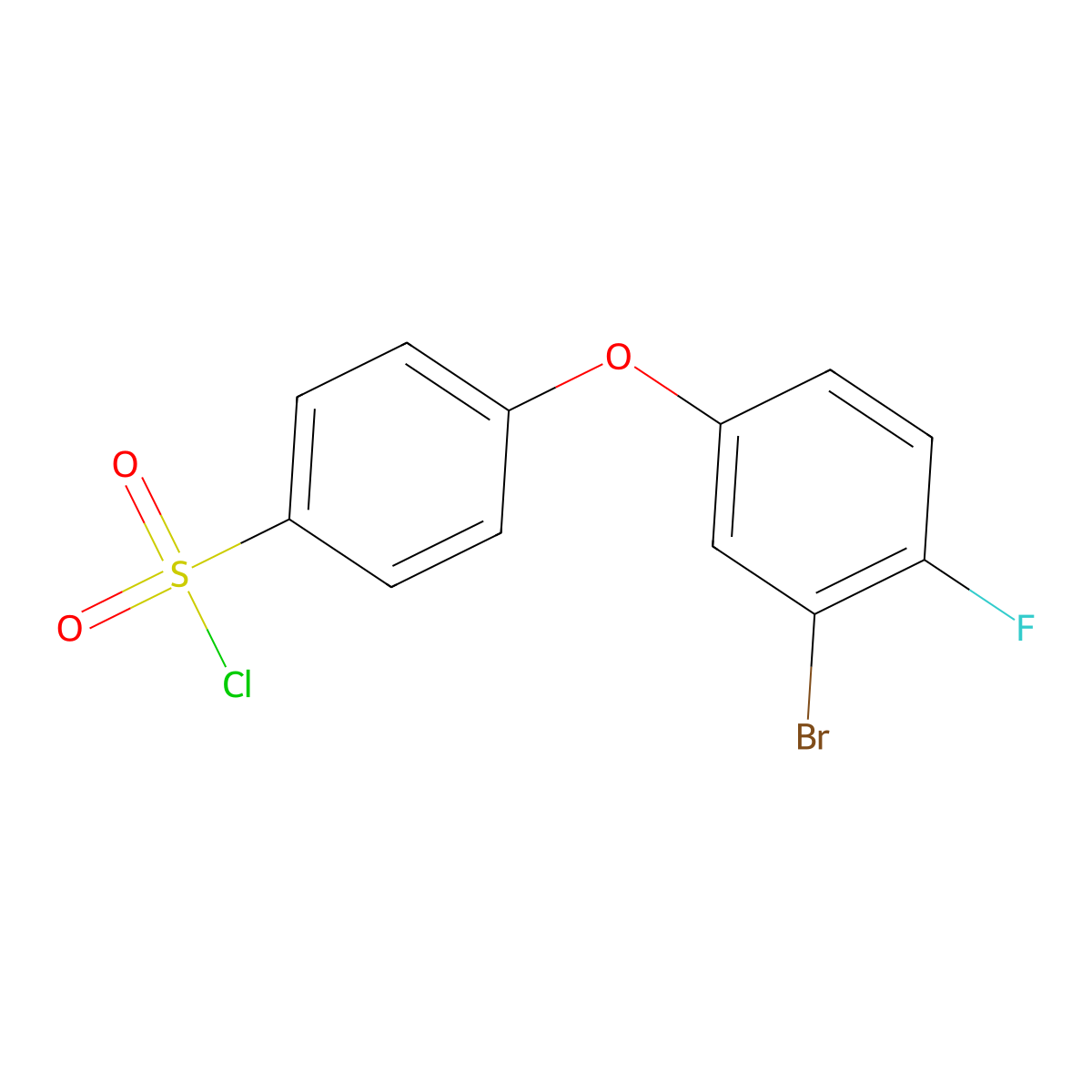 4-(3-Bromo-4-fluorophenoxy)benzene-1-sulfonyl chloride molecular structure, CAS 1551735-52-4