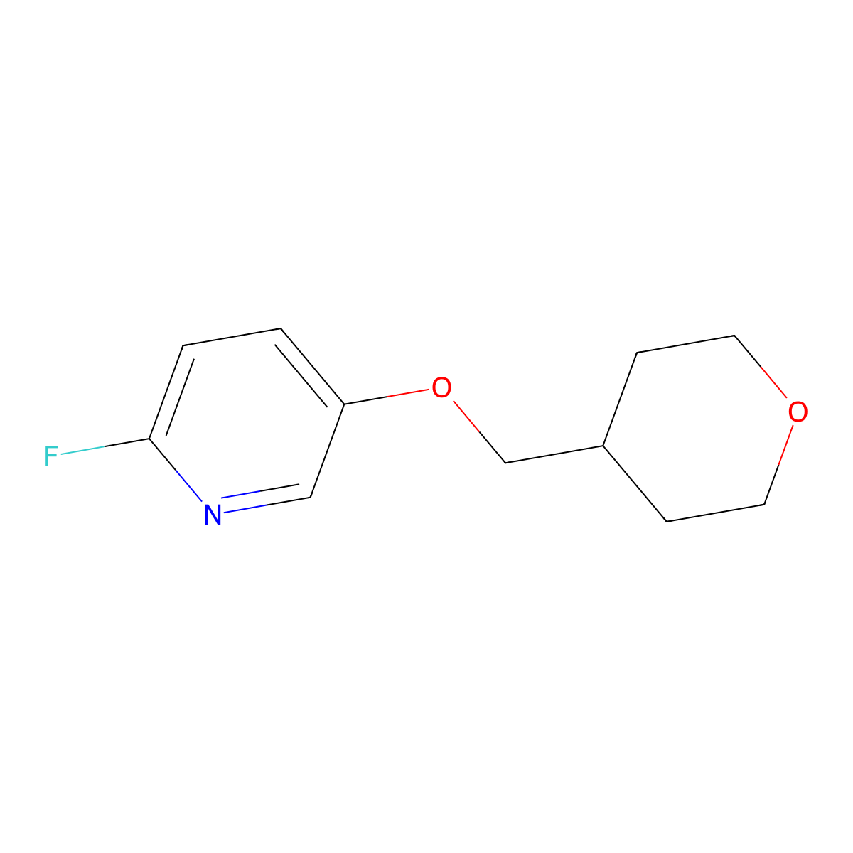 2-Fluoro-5-[(oxan-4-yl)methoxy]pyridine molecular structure, CAS 1551750-75-4