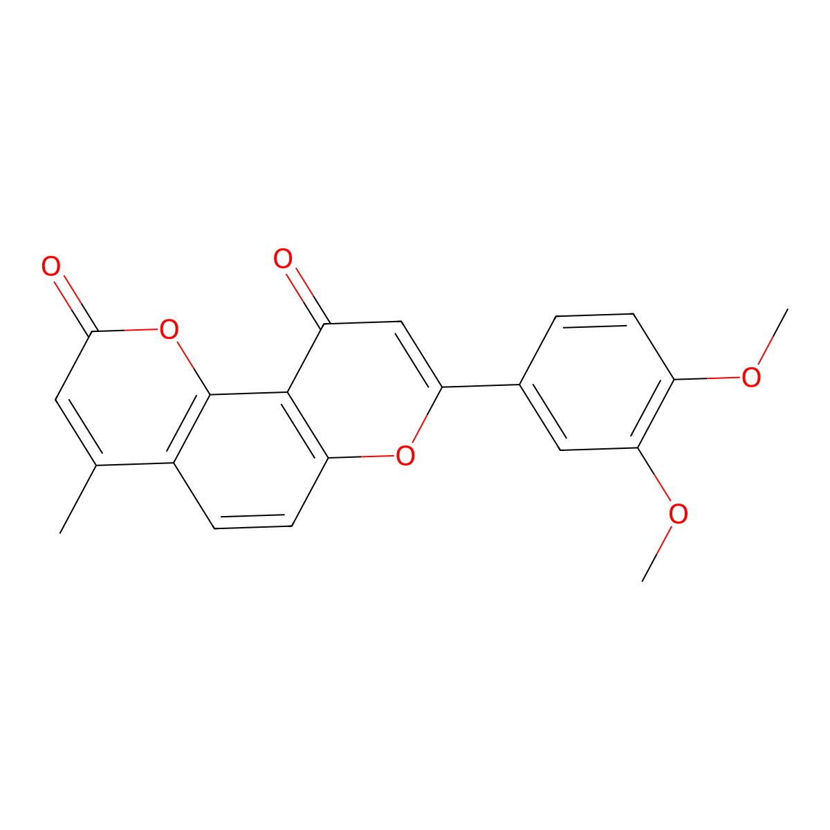 8-(3,4-dimethoxyphenyl)-4-methyl-2H,10H-pyrano[2,3-f]chromene-2,10-dione molecular structure, CAS 155178-65-7