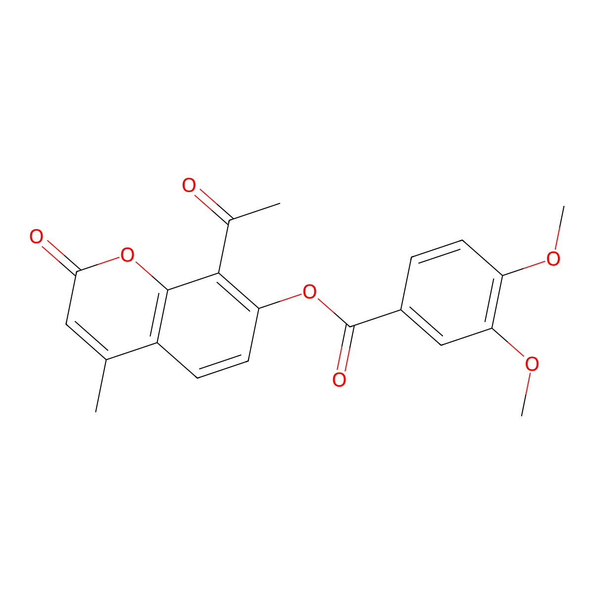 8-acetyl-4-methyl-2-oxo-2H-chromen-7-yl 3,4-dimethoxybenzoate molecular structure, CAS 155178-83-9
