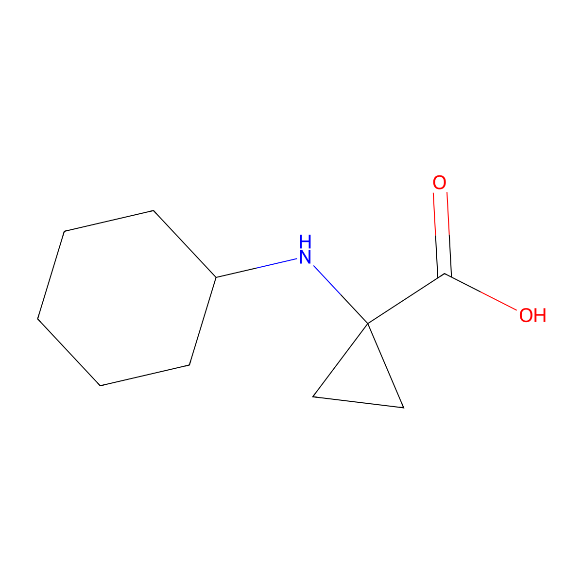 1-(Cyclohexylamino)cyclopropane-1-carboxylicacid molecular structure, CAS 1551795-61-9