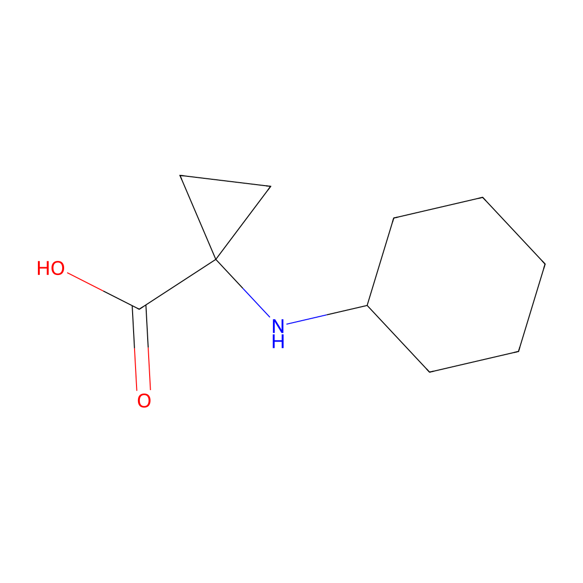 1-(Cyclohexylamino)cyclopropane-1-carboxylicacid molecular structure, CAS 1551795-61-9