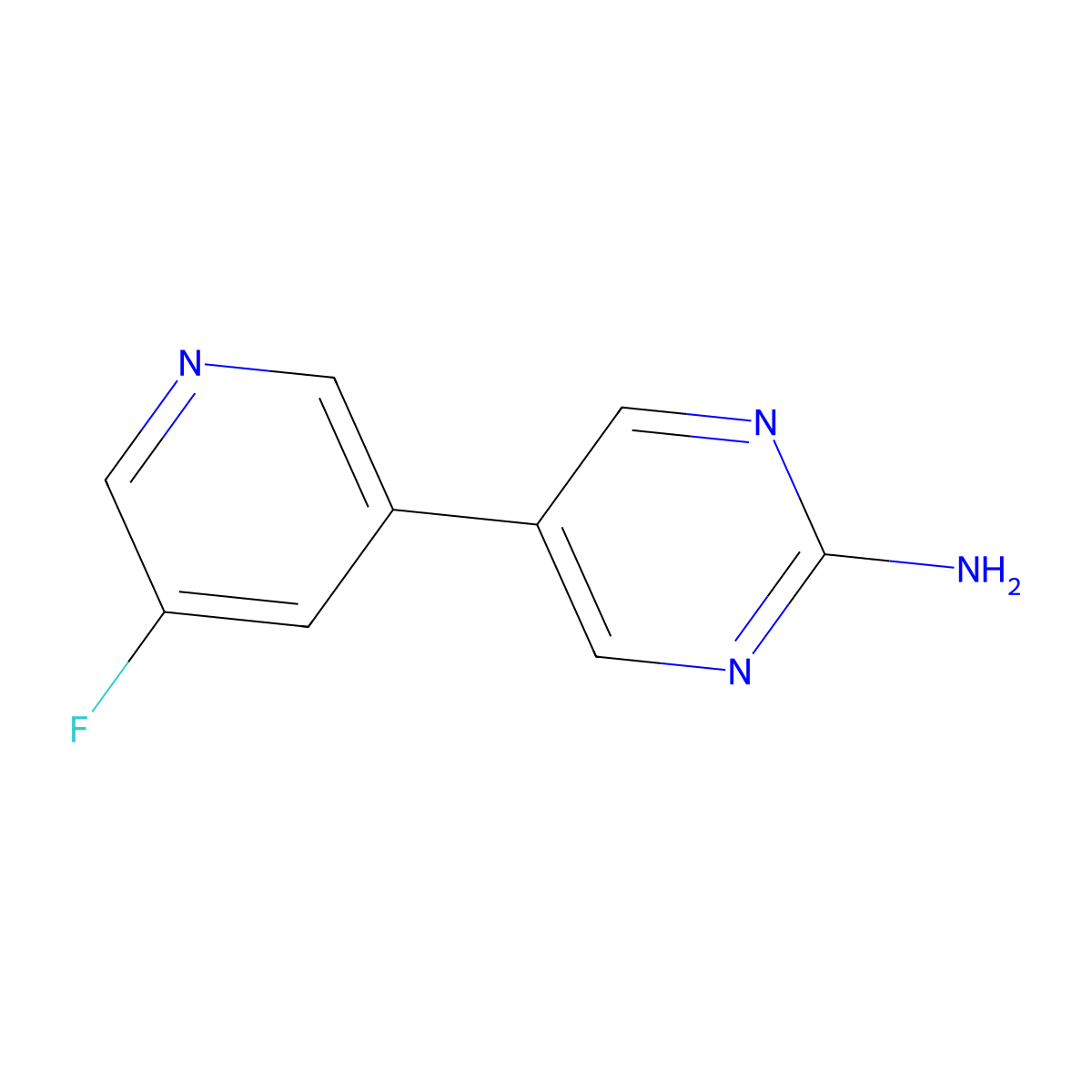 5-(5-Fluoropyridin-3-yl)pyrimidin-2-amine molecular structure, CAS 1551820-69-9