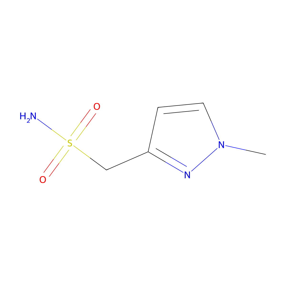 (1-methyl-1H-pyrazol-3-yl)methanesulfonamide molecular structure, CAS 1551828-30-8