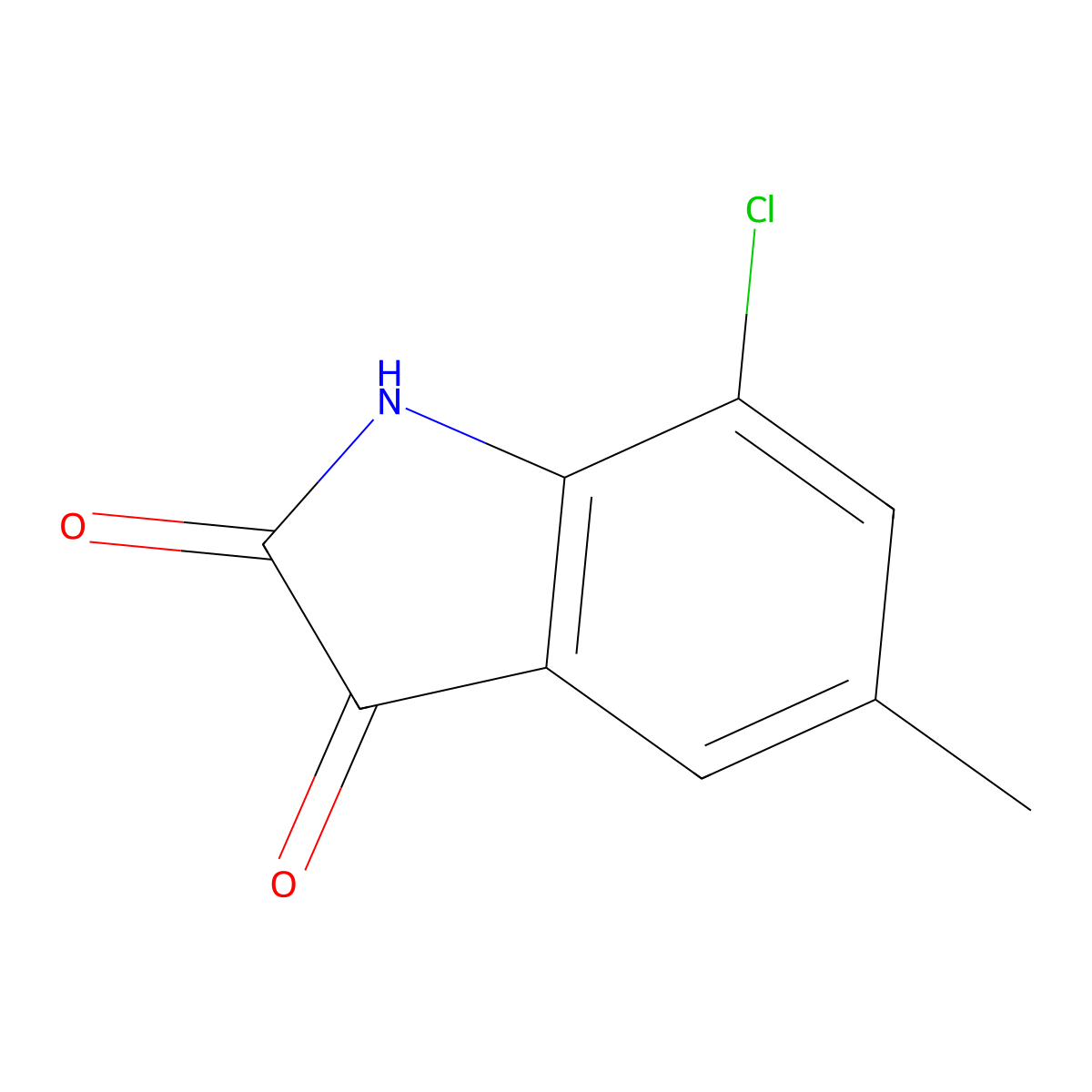 7-chloro-5-methyl-2,3-dihydro-1H-indole-2,3-dione molecular structure, CAS 155184-80-8