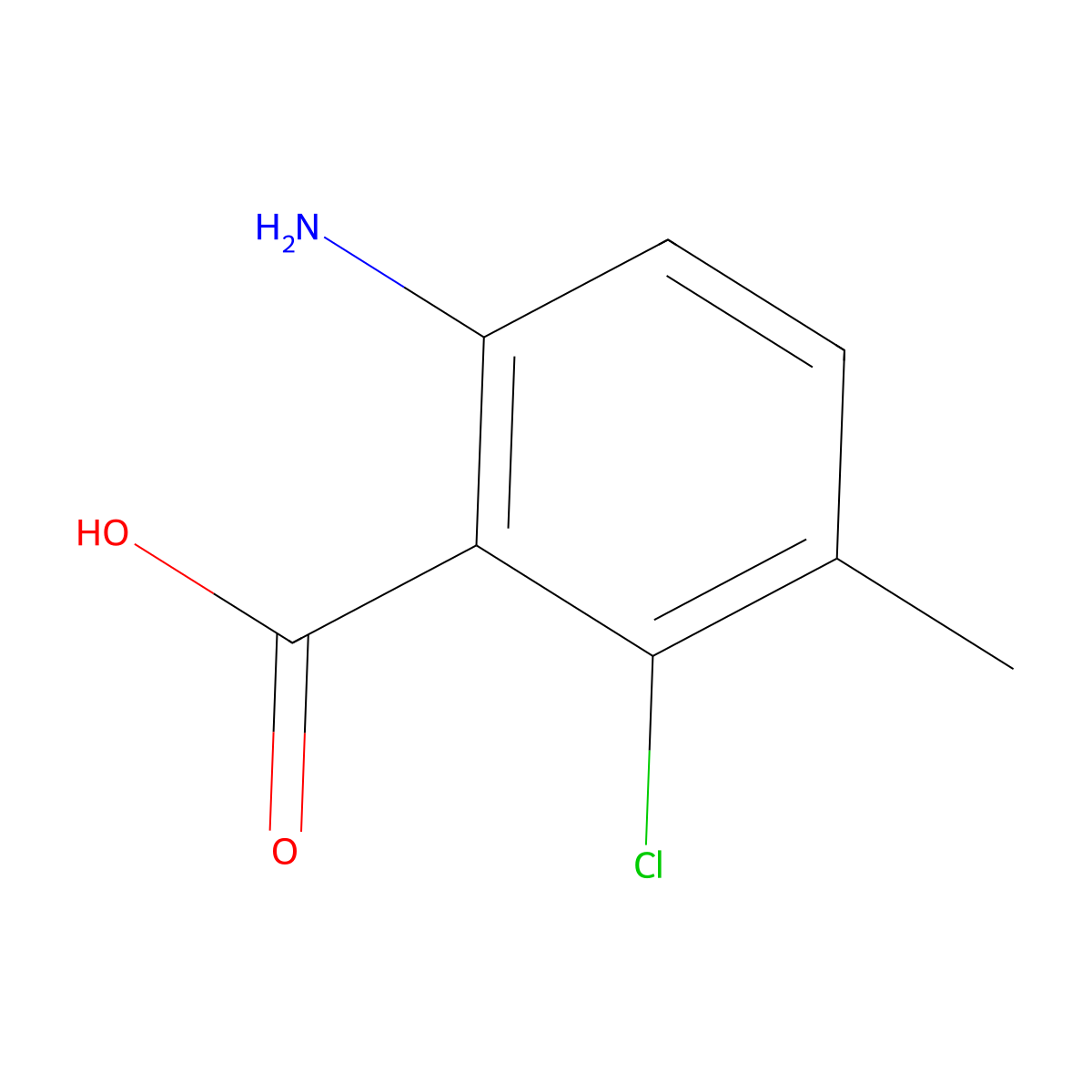 6-Amino-2-chloro-3-methylbenzoic acid molecular structure, CAS 155184-82-0