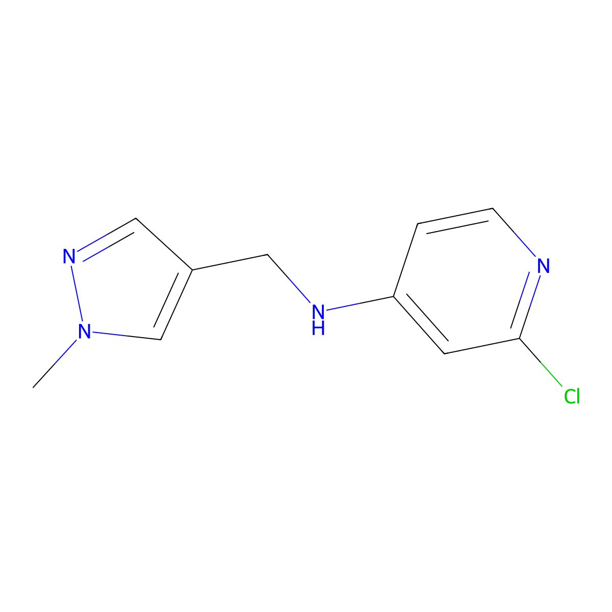 2-chloro-N-[(1-methyl-1H-pyrazol-4-yl)methyl]pyridin-4-amine molecular structure, CAS 1551849-70-7