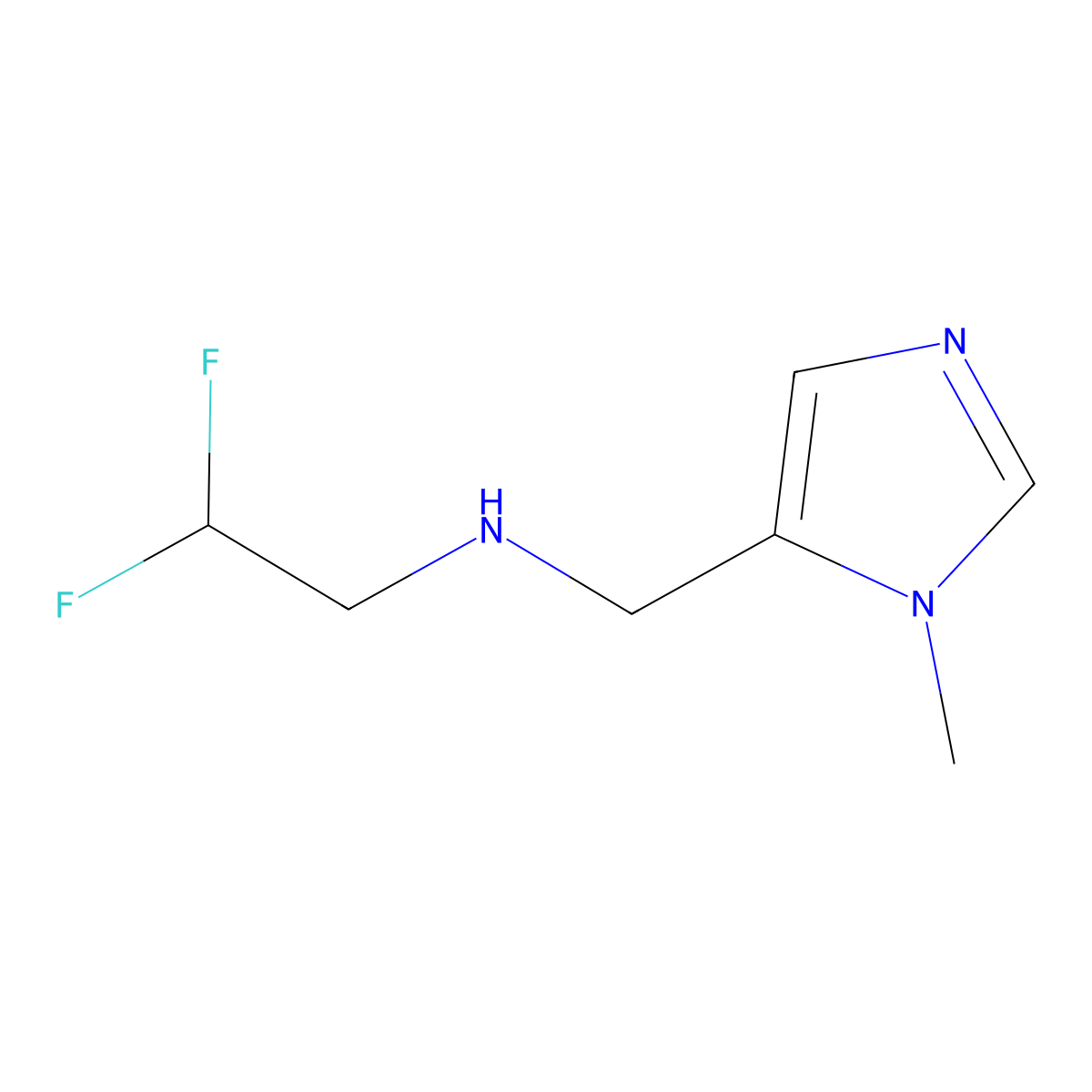 (2,2-Difluoroethyl)[(1-methyl-1H-imidazol-5-YL)methyl]amine molecular structure, CAS 1551863-96-7