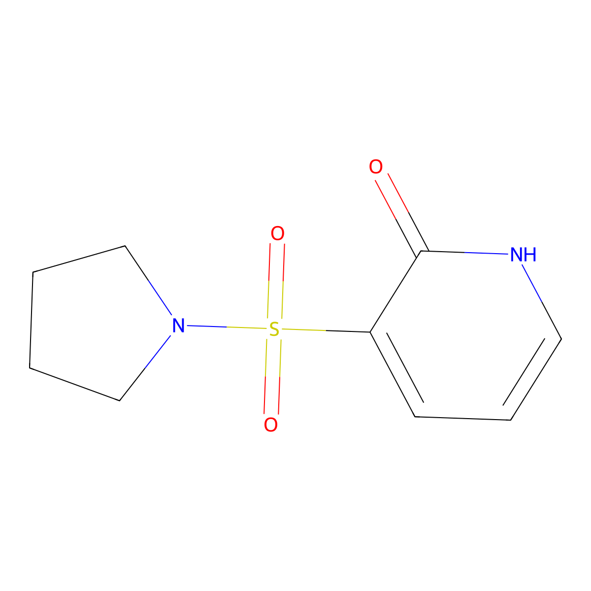 3-(pyrrolidin-1-ylsulfonyl)pyridin-2(1H)-one molecular structure, CAS 1551867-04-9