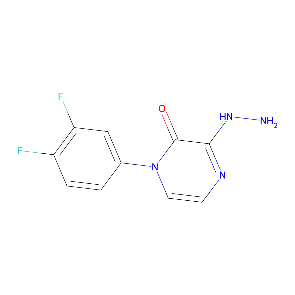 1-(3,4-Difluoro-phenyl)-3-hydrazino-1H-pyrazin-2-one molecular structure, CAS 1551867-44-7
