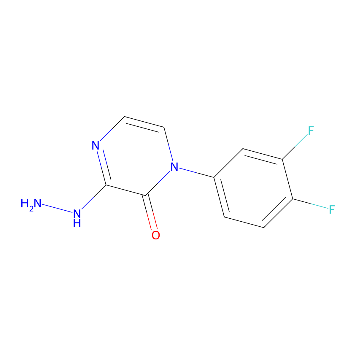 1-(3,4-Difluoro-phenyl)-3-hydrazino-1H-pyrazin-2-one molecular structure, CAS 1551867-44-7