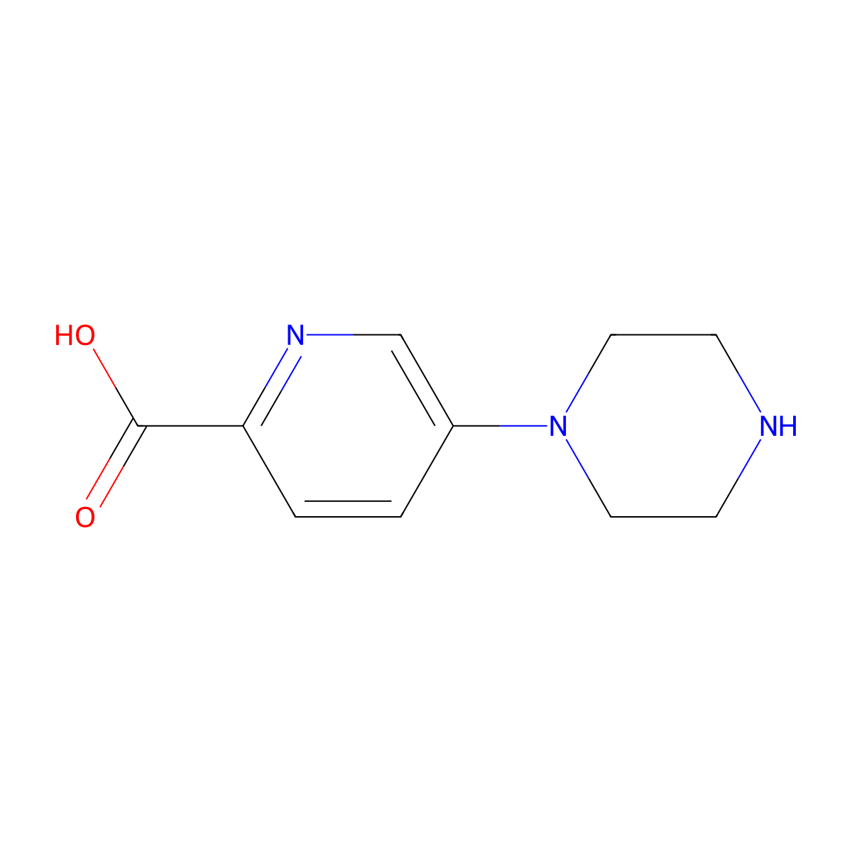 5-(Piperazin-1-yl)pyridine-2-carboxylic acid molecular structure, CAS 1551869-99-8