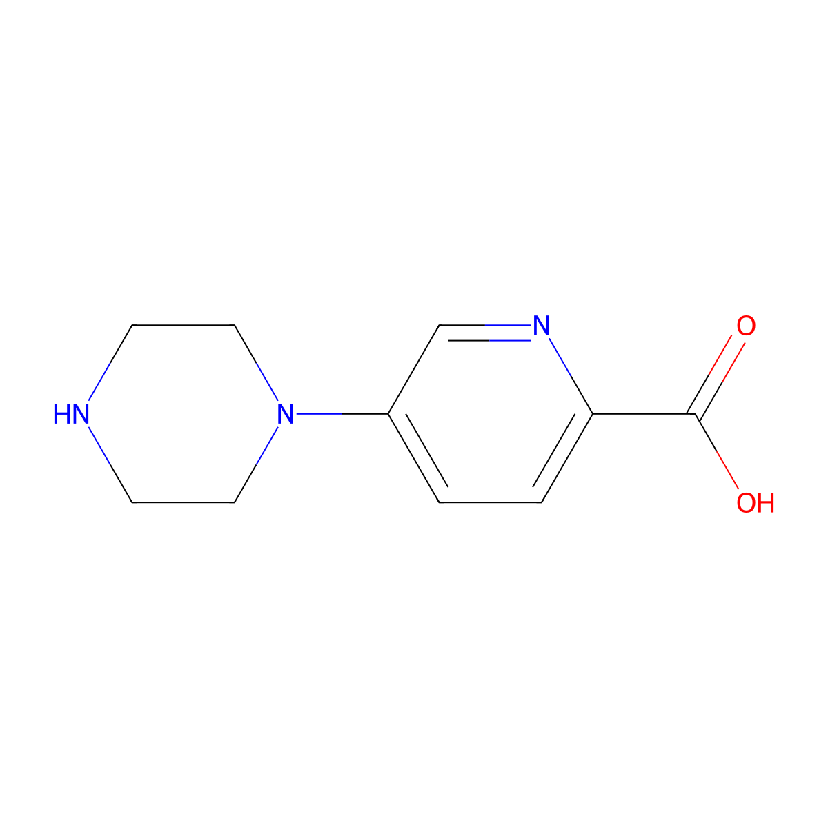 5-(Piperazin-1-yl)pyridine-2-carboxylic acid molecular structure, CAS 1551869-99-8