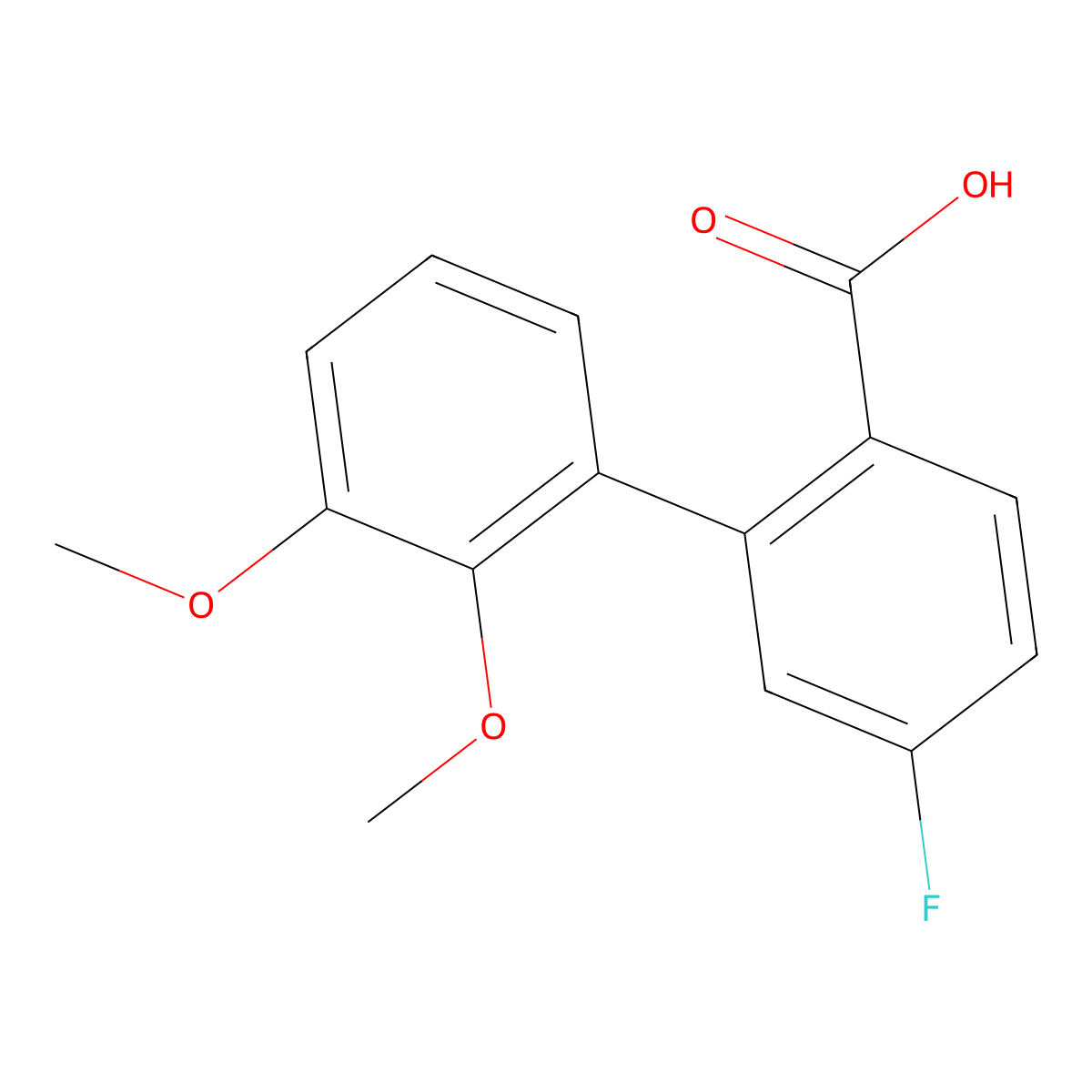 5-Fluoro-2',3'-dimethoxy[1,1'-biphenyl]-2-carboxylic acid molecular structure, CAS 1551878-59-1